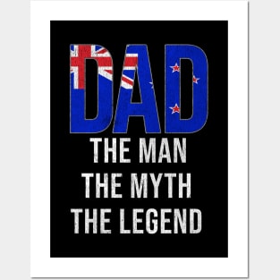 New Zealander Dad The Man The Myth The Legend - Gift for New Zealander Dad With Roots From New Zealander Posters and Art